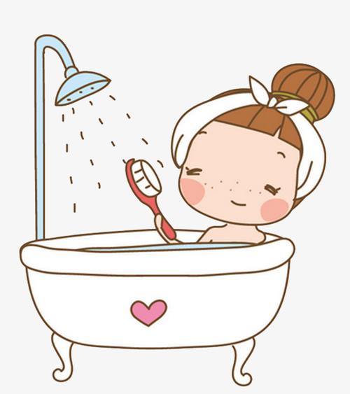 卡通美女浴缸泡沫洗澡