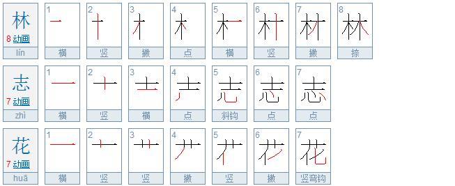 林志花的笔画数字是