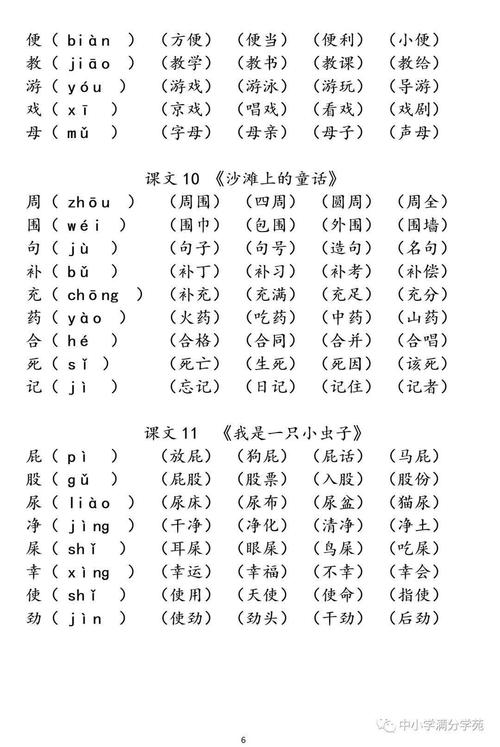 二年级语文下册:全课《生字注音组词》,寒假预习,你一定需要它!