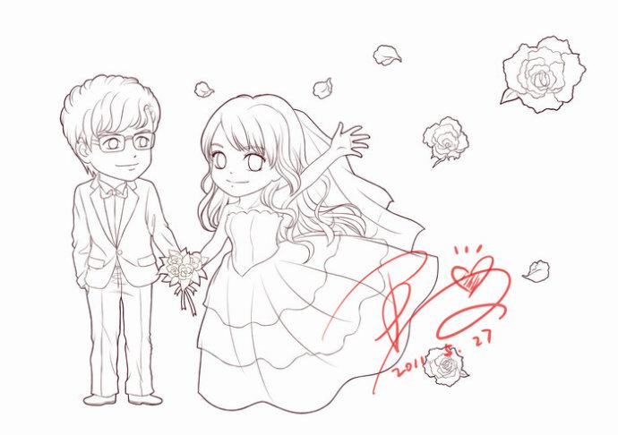 画给朋友的结婚礼物!