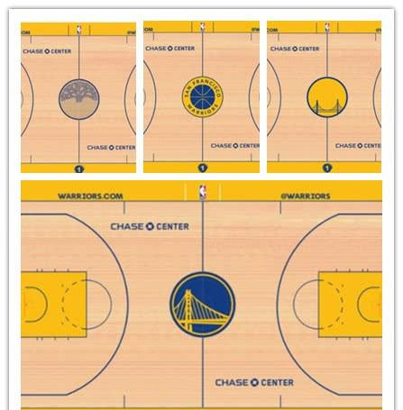 7队新赛季地板设计图快船黑白猛龙复古勇士过分到设计4款