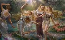 西方精美古典艺术美女插画电脑壁纸