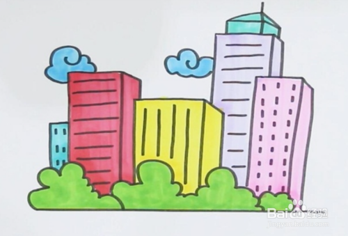高楼大厦简笔画怎么画