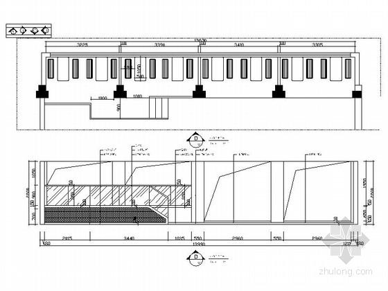 [湖南]连锁现代风格面馆装饰设计施工图卡座区立面图