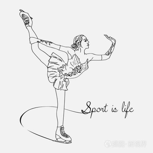 矢量scetch 花样滑冰运动员