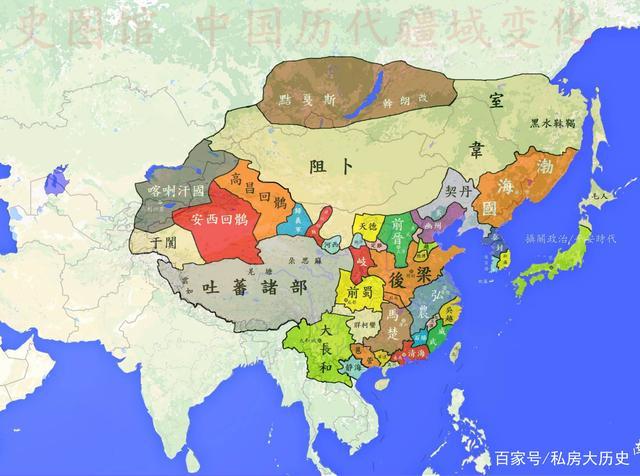 后梁鼎盛时期的疆域图(出自@史图馆)