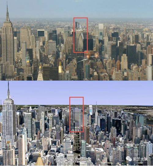 剧照中的斯塔克大厦与实际上metlife building周围的街景,建筑都