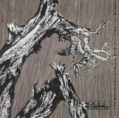 周尊圣 大漠胡杨三千年 160×160cm