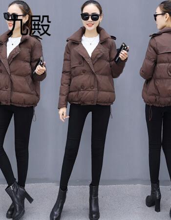 小棉袄女短款冬装新款2017chic棉衣外套韩版面包轻薄羽绒棉服 咖啡色