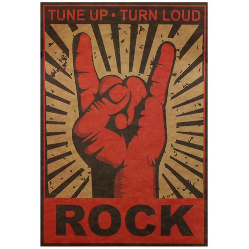 音乐摇滚海报 欧美乐队吉他手怀旧复古牛皮纸装饰画