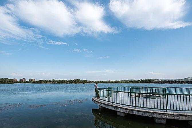 山东淄博太公湖水利风景区景观