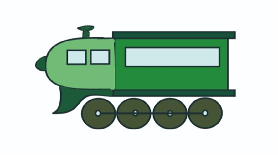 火车头的简笔画