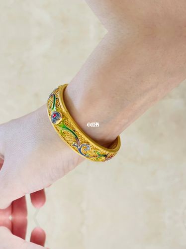 宫廷古法金珐琅彩贵妃手镯_手镯_宫廷_古法黄金_时尚