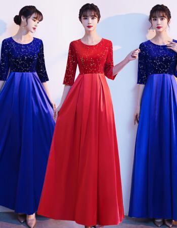 卡梵黎独唱演出服女礼服新款合唱团演出服女长裙成人大合唱舞台表演服