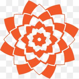 旋转的红色花纹图