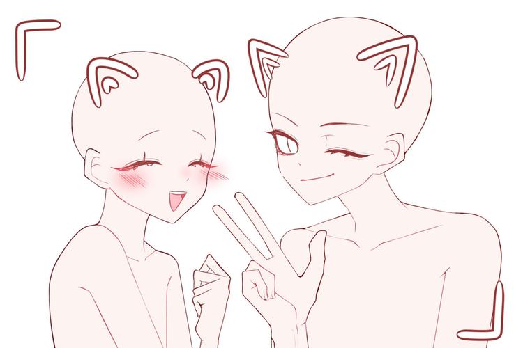 板绘 | 情侣原创模板素材_板绘_素材_绘画_素材_素材