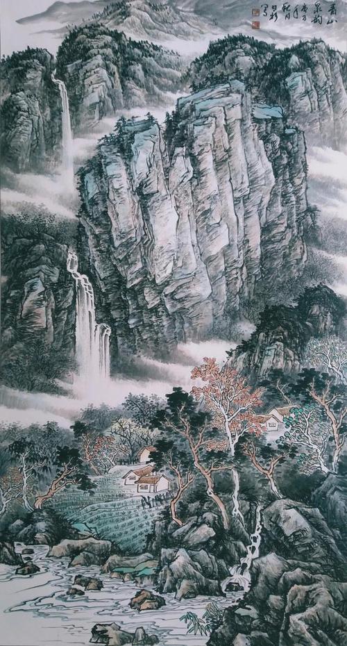 清新淡雅!姜日新写意山水画
