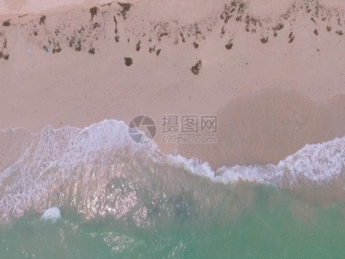 大海海水潮汐起落航拍gif