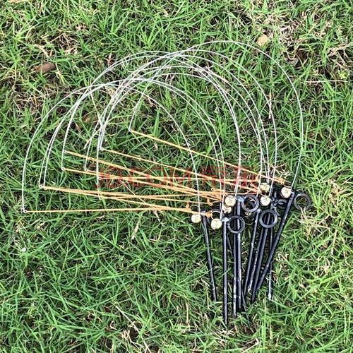 竹鸡地电煤竹绳野绳黑色钢丝脖绊门脚排绳钢野丝猎竹排鸡电鸟工煤具套