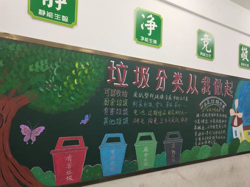 班级垃圾分类黑板报营造浓浓的育人氛围.