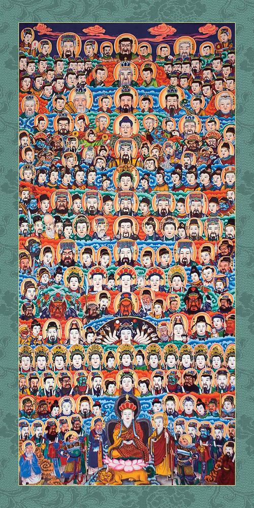 百神图 全神图 道教神像 神仙排位 神仙轴子 家堂 佛像50x100cm