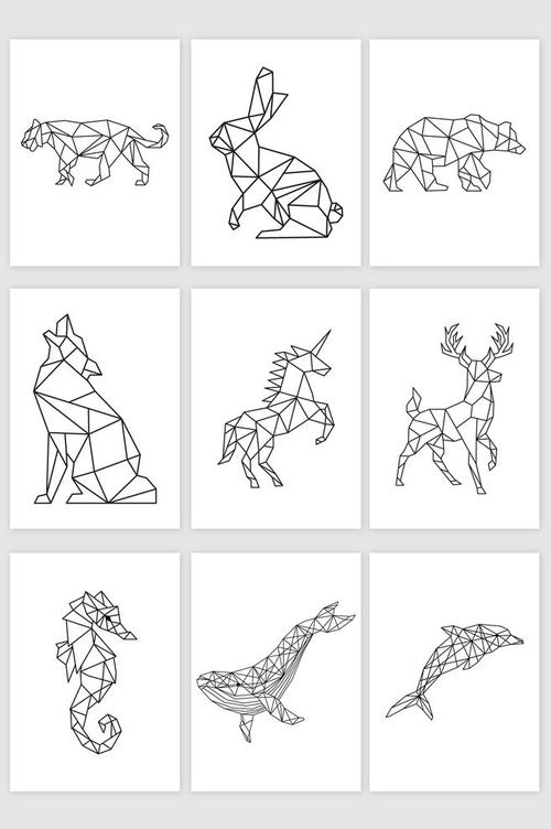 插画-花瓣网|陪你做生活的设计师 | 9款矢量几何线条