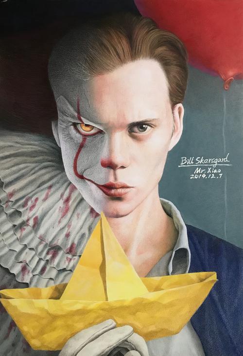 彩铅原创小丑回魂it