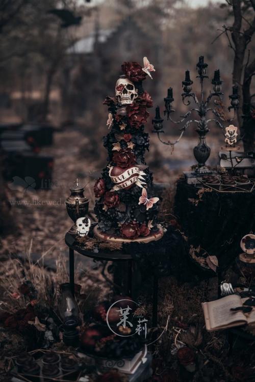暗黑系 | 哥特风婚礼甜品台