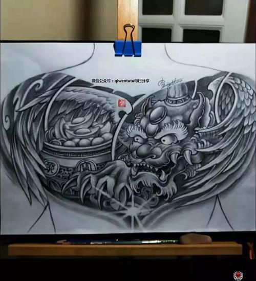 花胸纹身,花胸纹身手稿,花胸纹身手稿图案
