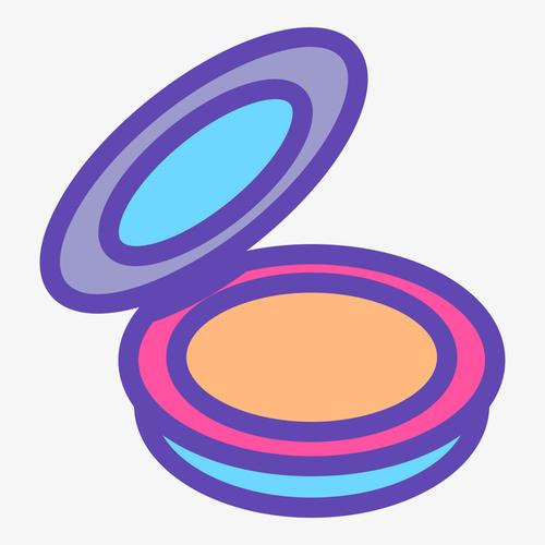 彩色手绘弯曲粉饼元素