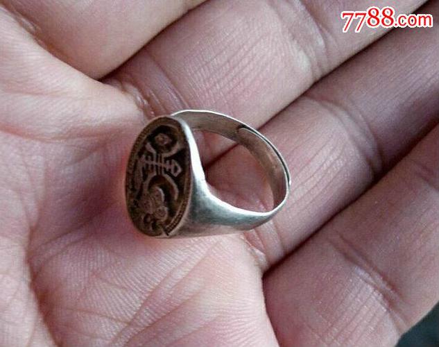 民国老银饰老银器寿字葫芦戒指老银戒指