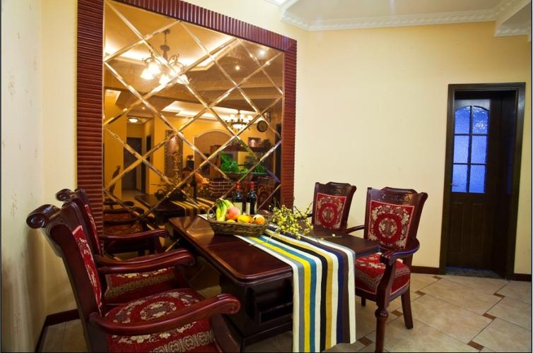 欧式餐厅镜子背景墙装修效果图