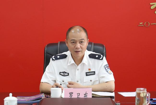 7月4日,百色市人民政府副市长,市公安局党委书记,局长罗卫东到靖西