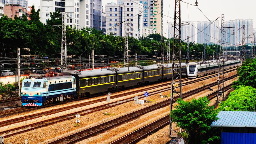 进站的广九直通车,可惜被刷绿了