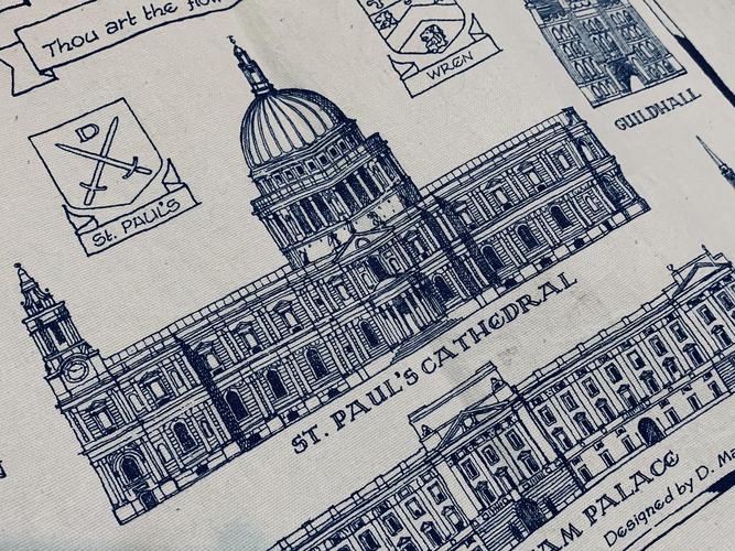 建筑遗产系列london手绘插画茶巾