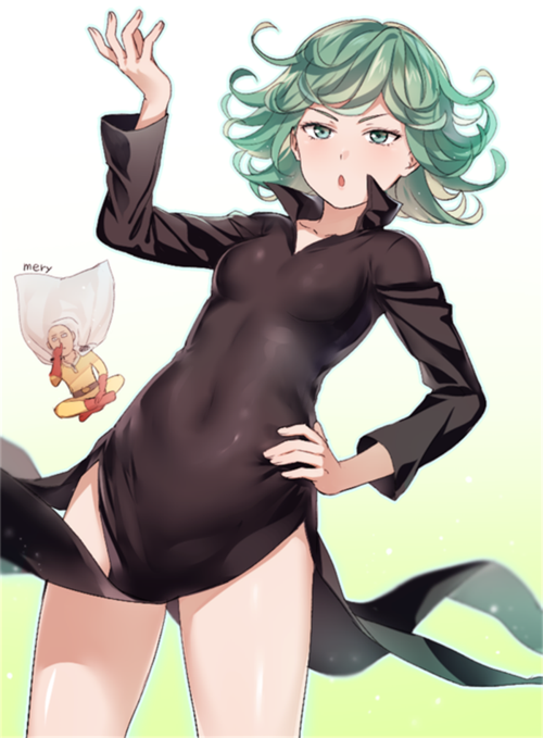 一拳超人战栗的龙卷手机电脑高清壁纸下载 身穿黑色开衩长衫