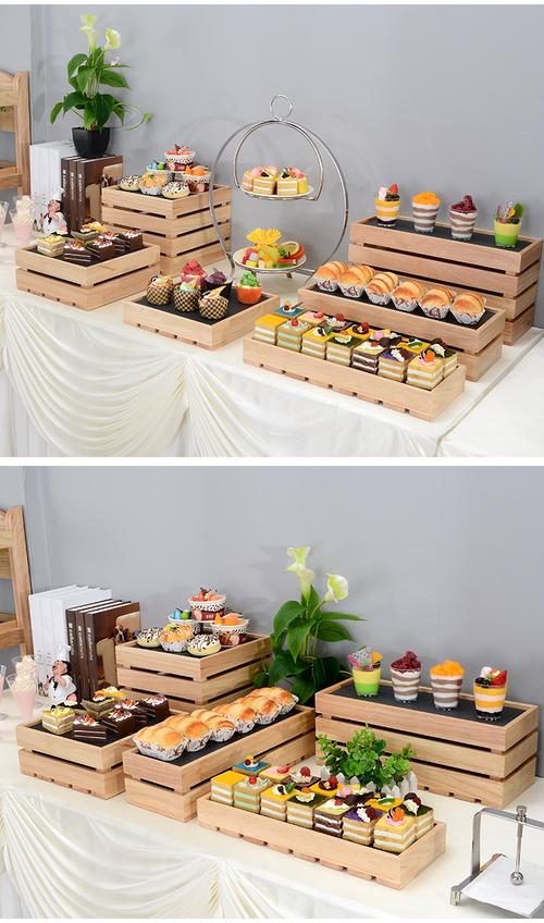 木质甜品台展示架摆件森系自助餐食物冷餐茶歇摆台创意蛋糕点心架