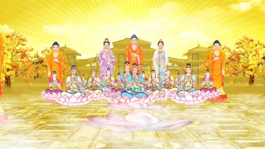 光芒阿弥陀佛观音菩萨大势至菩萨众菩萨_1920x1080