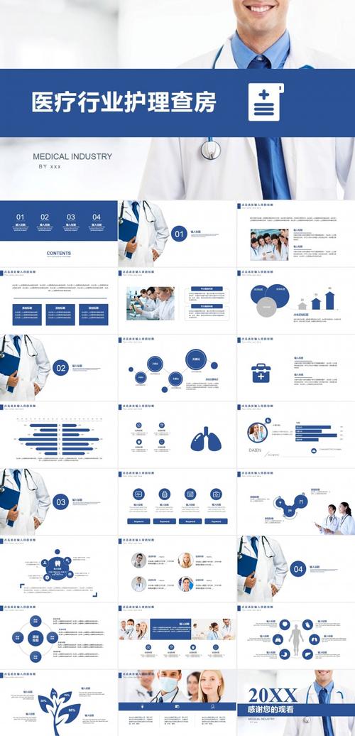 医疗行业护理查房ppt模板