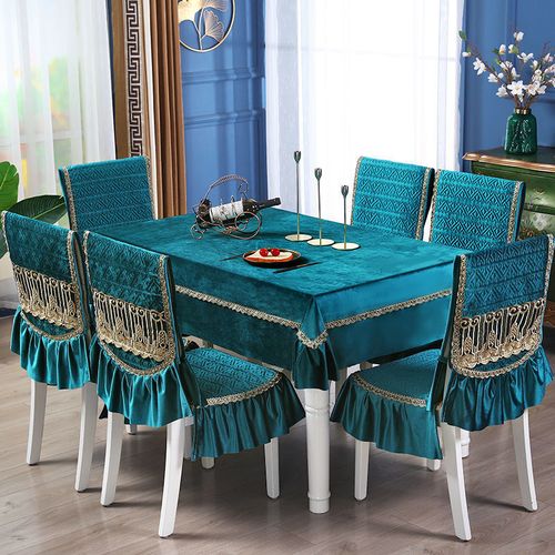 新款家用餐桌布椅套椅垫套装中式餐桌椅子套罩现代简约茶几圆桌布
