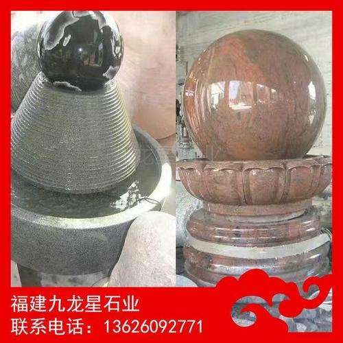 每一个拾财风水球都为实心整块玉石雕刻而成,且能随着流水滚滚转动,故