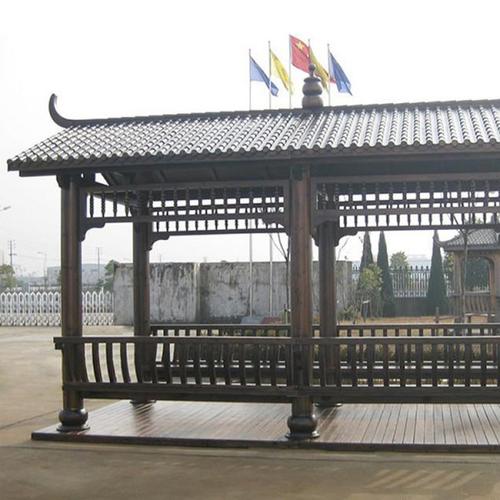 平顶山防腐木走廊 户外中式凉亭长廊 防腐木生产厂家