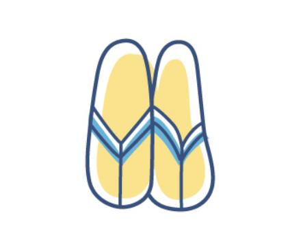 儿童画拖鞋,人字拖的简笔画