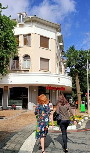 约翰内斯堡街头走过的白人妇女.