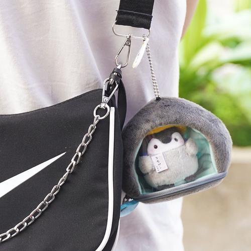 ticify新品书包挂件女毛绒小企鹅包包挂件女毛绒公仔痛包可爱钥匙扣
