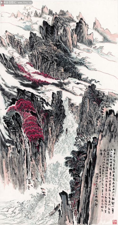 书画艺术 装饰画  当前图片:千里江陵图_近现代_陆俨少 ,主题为山水画