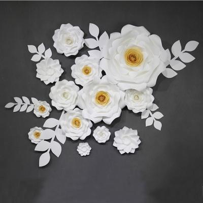 手工纸艺花影楼服装店橱窗花装饰背景花花墙立体白色纸花卡纸花