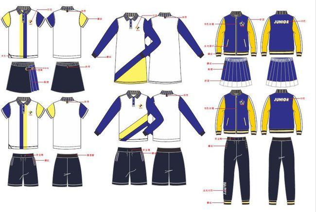 46组校服设计(效果图 款式图 设计说明 面料工艺合集)