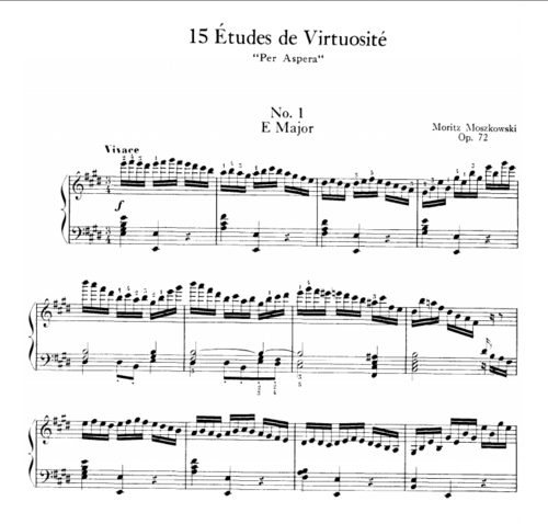 莫什科夫斯基练习曲op72no1 第一首钢琴谱 带指法