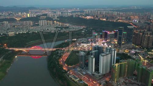 泸州市佳乐世纪城沱江三桥泸州延时航拍